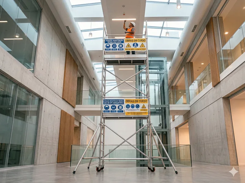 Torre de acesso modular em alumínio para trabalhos em altura